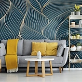 voordelige Behang-cool wallpapers 3d abstracte muurschildering behang muurschildering muurstickers bladeren abstracte schets foto geschikt voor hotel woonkamer slaapkamer art deco
