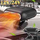 olcso autófűtő berendezés-12V/24V Autós Elektromos Melegítő - Állítható Párátlanító és Jégmentesítő Ventilátor Automatikus Forró Légfújó Szélvédőre