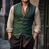 ieftine Blazere și veste-Epocă Anii 1920 Γιλέκο Vestă Gatsby Domn Nași de Căsătorie Croi Slim Bărbați Mascaradă Nuntă Invitat la nunta Petrecere / Seara Adulți Vestă