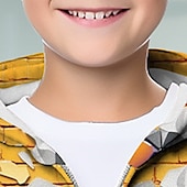 billiga Pojkens 3D-djur-Pojkar 3D Dinosaurie Huvtröja Kappa Ytterkläder Långärmad 3D-tryck Höst Vinter Mode Streetwear Häftig Barn 3-12 år Utomhus Ledigt Dagligen Normal