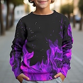 billiga Pojkens 3D Vision &amp; Geometri-Pojkar 3D brand Tröja Pullover Långärmad 3D-tryck Höst Vinter Mode Streetwear Häftig Barn 3-12 år Utomhus Ledigt Dagligen Normal