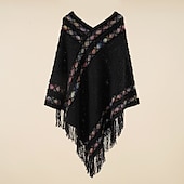 cheap Scarves-Women&#039;s Shawl Shawl Wrap Poncho Ruana Cape Daily Holiday Cotton Polyester Casual Bohemia Warm Casual 1 PC
