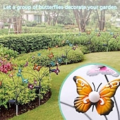 cheap Landscape Lights-Solar Garden Lights Butterfly Garden Decor Landscape Solar Butterflies Swaying Lights Dance in Wind Stakes Yard Patio Lawn