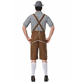 preiswerte Männer-Oktoberfest Lederhosen Hemd Bayerisch Bayerisch Deutsch Wiesn Herren Stoff im traditionellen Stil Bluse Shorts Hut