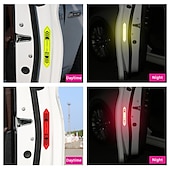 cheap Car Stickers-4 Pcs Car Door Warning Stickers Night Visibility Reflective Tape Door Stickers Decorative Stickers Car Body Reflective Strip Car Accessories