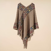 cheap Scarves-Women&#039;s Shawl Shawl Wrap Poncho Ruana Cape Daily Holiday Cotton Polyester Casual Bohemia Warm Casual 1 PC