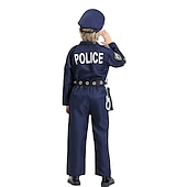 billiga Barnens kostymer-Pojkar Polis Cosplay-kostym Till Halloween Maskerad Barn Topp Byxor Mer accessoarer