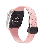 baratos Pulseiras de Apple Watch-Pulseira Esportiva Compatível com Pulseira Apple Watch 38mm 40mm 41mm 42mm 44mm 45mm 49mm Elástico Áspero Fecho Magnético Silicone pulseira de substituição para iwatch Ultra 2 Series 9 8 7 SE 6 5 4 3