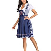 baratos Mulheres-Oktoberfest Vestidos Dirndl Trachtenkleader Oktoberfest / Cerveja Empregada Bávaro Alemão Munique prados Mulheres Pano de Estilo Tradicional Blusa Vestido Avental (70 cm)