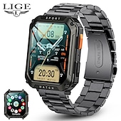 お買い得  スマートウォッチ-LIGE BW0619 スマートウォッチ 2.01 インチ スマート·ウォッチ ブルートゥース 着信通知 アクティビティトラッカー 睡眠サイクル計測器 と互換性があります Android iOS 女性 男性 コンパス メッセージ受信通知 ステップトラッカー IP 67 44mmの時計ケース