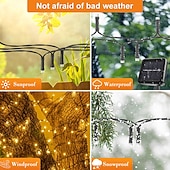 halpa Aurinkoenergiakäyttöinen-Vedenkestävä aurinko-LED-valoketju ulkona keijukaisvalot 5M-20 to 22M-200 LED-puutarhaan häihin juhliin ja lomakoristeluun