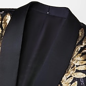 preiswerte Bühnenanzüge-Anzüge für Männer für Partys Tuxedos funkelnd schwarz rot Blatt taillierte Passform 2-teilig einreihig ein Knopf