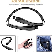 cheap TWS True Wireless Headphones-Foldable Bluetooth Headset Lightweight Retractable Bluetooth Headphones for Sports&amp;Exercise Noise Cancelling Stereo Neckband Wireless Headset
