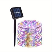 abordables Lumières de cordes solaires-Guirlande lumineuse solaire à LED pour réception de mariage, élégante, décoration de mariage, 10 m, 33 pieds, 100 LED, 8 modes d&#039;éclairage, étanche, pour jardin, Noël, mariage, fête d&#039;anniversaire,