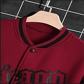 voordelige Herenjacks &amp; jassen-Voor heren Bomberjack Overgangsjack Varsity-jas Buiten Vakantie Warm Knop Zak Herfst Winter Kleurenblok Modieus Streetwear Opstaande boord Normaal Appel Groen Zwart Bordeaux Bruin Groen Jacks