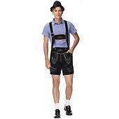  Μπύρα Oktoberfest Lederhosen Πουκάμισο βαυάρος βαυάρος Γερμανικά Λιβάδια Ανδρικά Πανί παραδοσιακού στυλ Μπλούζα Κοντά Παντελονάκια