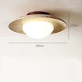 cheap Ceiling Lights-Shallow Bowl Shape Ceiling Light Fixture, Minimalist Stone Glass Semi Flush Mount Light with 1 Bulb for Hallway 110-240V