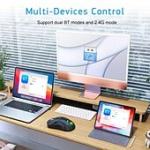 Недорогие Мыши-Беспроводная трехрежимная игровая мышь 2,4G с возможностью отключения звука, 4000 точек на дюйм, регулируемая и перезаряжаемая USB-подключаемая мышь для настольных ноутбуков, офисных ПК, оптическая