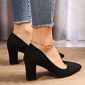 levne Block Heels-elegantní růžové semišové lodičky na podpatku – klasické vysoké podpatky se špičatou špičkou pro ženy, ideální do kanceláře, na večírky a formální události