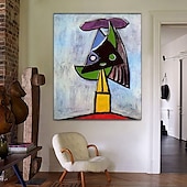preiswerte Abstrakte Gemälde-Handgemaltes Picasso-Ölgemälde, Picasso-Gemälde, abstraktes figuratives Wandkunstbild, handgefertigtes Gemälde, Kunstwerk für Heimdekoration, Wohnzimmer, Schlafzimmer, gerollte Leinwand, ohne Rahmen