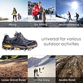 cheap Home Supplies-Crampons Ice Cleats For Boots Shoes, Anti Slip Stainless Steel Spikes For Outdoor Hiking Fishing Walking Climbing Mountaineering
