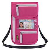 お買い得  カードホルダーとケース-rfid ブロッキングパスポートホルダー旅行財布カードバッグ shileding ネックポーチセキュリティ保護調整されたストラップファラデーバッグ