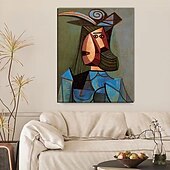 preiswerte Abstrakte Gemälde-Handgemaltes Picasso-Ölgemälde, Picasso-Gemälde, abstraktes figuratives Wandkunstbild, handgefertigtes Gemälde, Kunstwerk für Heimdekoration, Wohnzimmer, Schlafzimmer, gerollte Leinwand, ohne Rahmen
