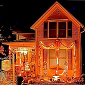 abordables Guirlandes lumineuses à piles-Halloween Noël boîte à piles étanche guirlande lumineuse 8 fonctions télécommande intérieure et extérieure cour jardin décoration de mariage lumière 4m-30leds/6.5m-50leds/10m-100leds