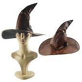 levne Příslušenství-Klobouk čaroděje špičatý a nahromaděný čarodějnický klobouk pro dospělé punkový gotický převlek na Halloween snadné kostýmy na Walpurgis Night