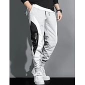 economico Pantaloni della tuta-Per uomo Pantaloni della tuta Jogging Pantaloni Tasche A cordoncino Vita elastica Liscio Comfort Traspirante Esterno Giornaliero Per uscire Di tendenza Informale Nero Bianco