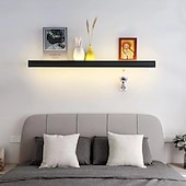 tanie Kinkiety-Minimalistyczna długa półka na kinkiet, 60/80/100/120cm nowoczesny kinkiet LED w tle salon sypialnia nocna, aluminiowy kinkiet wewnętrzny ligting kinkiet 110-240v