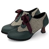 ieftine Oxfords de Damă-Pentru femei Tocuri Pantofi pumps Oxfords Bullock Pantofi Mărime Plus Size Pantofi de epocă Petrecere Zilnic Culoare solidă Bloc Culoare Iarnă Toc Mic Vârf rotund Elegant Casual minimalism Piele de