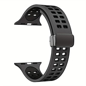 abordables Bracelets Apple Watch-Bracelets de montre intelligente pour Apple Watch 44 mm 40 mm 49 mm 38 mm 45 mm 41 mm 42 mm bracelet en silicone bicolore sport pour femme + bracelet de remplacement à fermoir en D magnétique pour