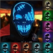 olcso Halloween kellékvilágítás-halloween izzó maszk led világít csontváz kalóz maszk halloween maszk fesztiválra cosplay halloween kellékek karneváli ajándékok
