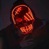 olcso Halloween kellékvilágítás-halloween izzó maszk led világít csontváz kalóz maszk halloween maszk fesztiválra cosplay halloween kellékek karneváli ajándékok