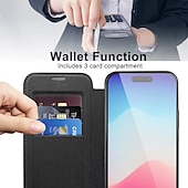 preiswerte Handyhülle für iPhone-Handyhülle für iPhone 16e Apple AirTag iPhone 16 iPhone 15 Pro Max Plus 14 13 12 11 Wallet Case mit Magsafe transparentem Kartensteckplatz Retro TPU PU-Leder