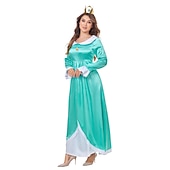  Cosplay-kostym prinsessan Peach Super Bros Cosplay Vuxna Dam Karnival Maskerad Mardi Gras Karnival Halloween Prestanda Klä ut