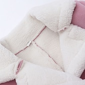 billiga Flickors trenchcoats-Barn Flickor Vinterkappa Sherpajacka Vinterjacka för barn Mode Knappar Prestanda Bomull Täcka Ytterkläder 4-12 år Vår Rodnande Rosa Blå