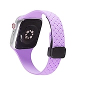 baratos Pulseiras de Apple Watch-Pulseira Esportiva Compatível com Pulseira Apple Watch 38mm 40mm 41mm 42mm 44mm 45mm 49mm Elástico Áspero Fecho Magnético Silicone pulseira de substituição para iwatch Ultra 2 Series 9 8 7 SE 6 5 4 3