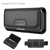 baratos saco de telefone universal-Bolsa de transporte horizontal com clipe para cinto de telefone de tecido de nylon de 4,7 a 6,8 polegadas com slot para cartão