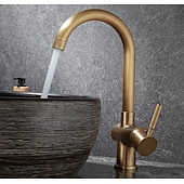 cheap Bathroom Sink Faucets-Bathroom Sink Faucet - Classic Antique Brass Centerset Single Handle One HoleBath Taps