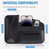 お買い得  カードホルダーとケース-1個のファラデーバッグ（携帯電話用）、車の鍵、RFID信号ブロッキングバッグ、カーボンファイバーケース、プライバシー保護キーフォブ、防追跡・防ハッキングケースブロッカー、クリックできます