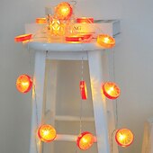 abordables Guirlandes lumineuses à piles-Guirlande lumineuse élégante de 3 mètres avec 20 tranches de citron pour réception de mariage, décoration de jardin, cour de mariage, intérieur et extérieur