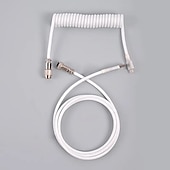 cheap Cables-USB A To TYPE-C Keyboard Cable Woven Material Handmade Coiled 5 Pin Aviator Connector Custom Make Single Sleeved PET Mechanical Keyboard Coiled 1.5 Meter Mini Micro Spiral Cable