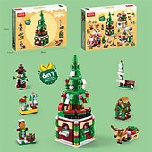 economico i migliori regali di natale-celebrità di internet natale piccoli blocchi di particelle per bambini e bambine piccolo regalo combinazione puzzle giocattolo compatibile decorazioni per regali di natale