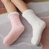 abordables calcetines caseros-Navidad mujer invierno lindo dibujos animados Navidad alce algodón zapatillas estudiante ins moda hogar cálido felpa algodón zapatos zapatillas de invierno para mujer