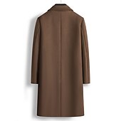 billiga Trenchcoat för män-Herr Vinterkappa Rock Peacoat Utomhus Dagliga kläder Höst vinter Polyester Håller värmen Vattentät Ytterkläder Kläder Mode Streetwear Slät Kavajslag Dubbelknäppt