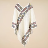 cheap Scarves-Women&#039;s Shawl Shawl Wrap Poncho Ruana Cape Daily Holiday Cotton Polyester Casual Bohemia Warm Casual 1 PC
