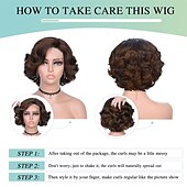 voordelige oudere pruik-Synthetische pruiken Gekruld Asymmetrisch kapsel Machinegemaakt Pruik Kort A1 A2 A3 A5 A6 Synthetisch haar Dames Cosplay Zacht Feest Zwart Bruin Donkerbruin