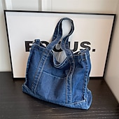 お買い得  ハンドバッグ＆トートバッグ-女性用デニムショルダーバッグ – 大容量、マルチキャリーデザイン、カジュアルな日常使いのトート